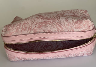 Versace Fabric Barocco Jacquard Light Pink Beauty Pouch 1013925 NWT $575
