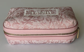 Versace Fabric Barocco Jacquard Light Pink Beauty Pouch 1013925 NWT $575