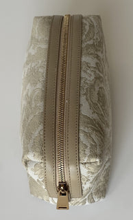 Versace Fabric Barocco Jacquard Light Brown Beauty Pouch 1013925 NWOT $575