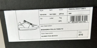 Versace Women’s Glossy Pink/White Leather Sneakers 7 US (37 Eu) 1014316 NIB $700