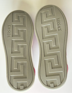 Versace Women’s Glossy Pink/White Leather Sneakers 7 US (37 Eu) 1014316 NIB $700