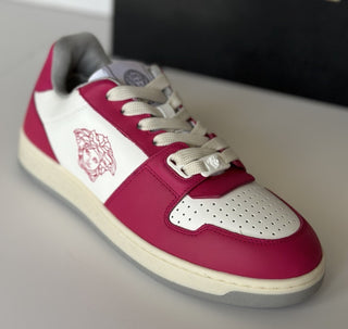 Versace Women’s Glossy Pink/White Leather Sneakers 7 US (37 Eu) 1014316 NIB $700