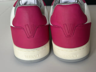 Versace Women’s Glossy Pink/White Leather Sneakers 7 US (37 Eu) 1014316 NIB $700