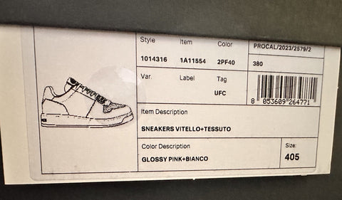 Versace Women’s Pink/White Leather Sneakers 10.5 US (40.5 Euro) 1014316 NIB $700