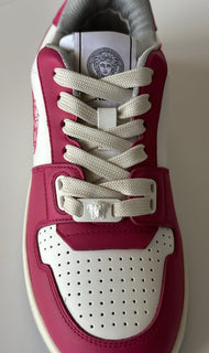 Versace Women’s Pink/White Leather Sneakers 10.5 US (40.5 Euro) 1014316 NIB $700