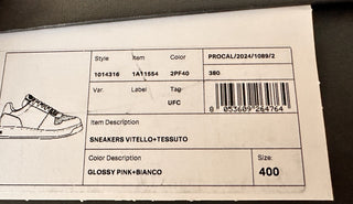 Versace Women’s Glossy Pink/White Leather Sneakers 10 US (40) 1014316 NIB $700