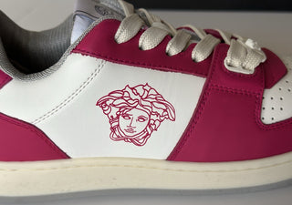 Versace Women’s Glossy Pink/White Leather Sneakers 10 US (40) 1014316 NIB $700