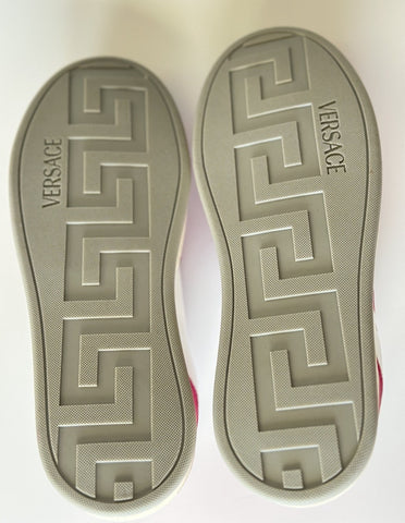 Versace Women’s Glossy Pink/White Leather Sneakers 11 US (41) 1014316 NIB $700