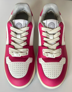 Versace Women’s Glossy Pink/White Leather Sneakers 11 US (41) 1014316 NIB $700
