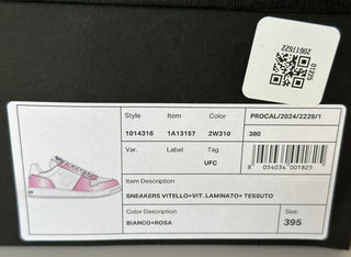 Versace Womens Medusa Rose/White Leather Sneakers 9.5 US (39.5) 1014316 NIB $700