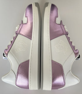 Versace Womens Medusa Rose/White Leather Sneakers 9.5 US (39.5) 1014316 NIB $700