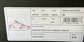Versace Womens Medusa Rose/White Leather Sneakers 7.5 US (37.5) 1014316 NIB $700