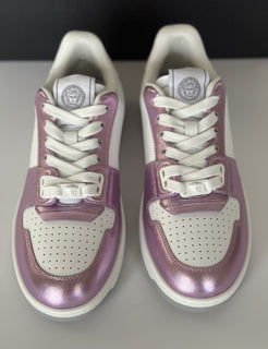Versace Womens Medusa Rose/White Leather Sneakers 7.5 US (37.5) 1014316 NIB $700