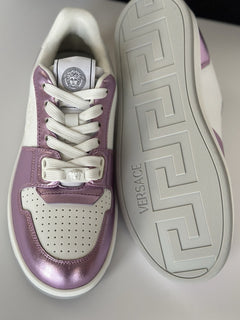 Versace Womens Medusa Rose/White Leather Sneakers 7.5 US (37.5) 1014316 NIB $700