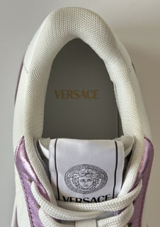 Versace Womens Medusa Rose/White Leather Sneakers 7.5 US (37.5) 1014316 NIB $700