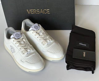 Versace Women’s Medusa White Leather Sneakers 9 US (39 Euro) 1014316 NIB $700