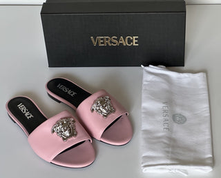 VERSACE Medusa Women's Rose Sandals 7 US (37 Euro) 1009428 Spain NIB $850