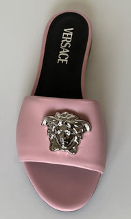 VERSACE Medusa Women's Rose Sandals 7 US (37 Euro) 1009428 Spain NIB $850