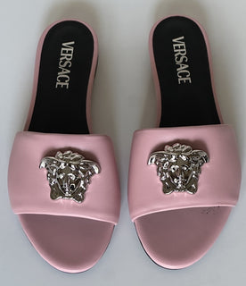VERSACE Medusa Women's Rose Sandals 7 US (37 Euro) 1009428 Spain NIB $850