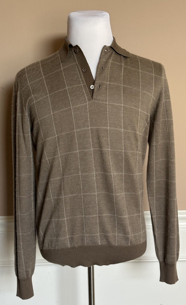 Ralph Lauren Purple Label Men's Taupe Cashmere/Silk Polo Shirt M IT NWT $1295