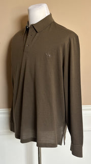 Ralph Lauren Purple Label Men's Taupe Wool Polo Long Sleeve Shirt XL IT NWT $595