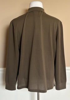 Ralph Lauren Purple Label Men's Taupe Wool Polo Long Sleeve Shirt XL IT NWT $595