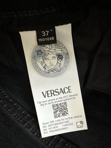 Versace Men’s Black Stretch Stone Washed Denim Jeans Size 37 US 1011835 NWT $950