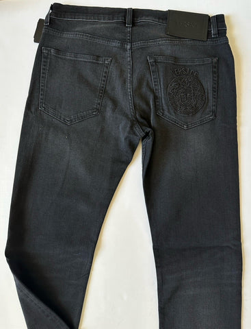 Versace Men’s Black Stretch Stone Washed Denim Jeans Size 32 US 1011835 NWT $950