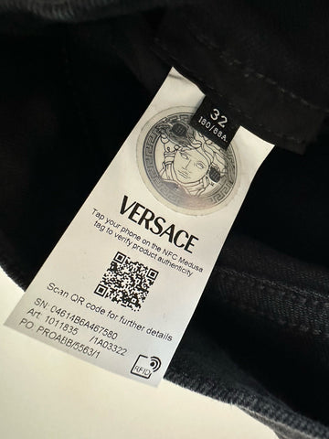 Versace Men’s Black Stretch Stone Washed Denim Jeans Size 32 US 1011835 NWT $950