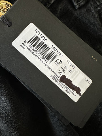 Versace Men’s Black Stretch Stone Washed Denim Jeans Size 30 US 1011835 NWT $950