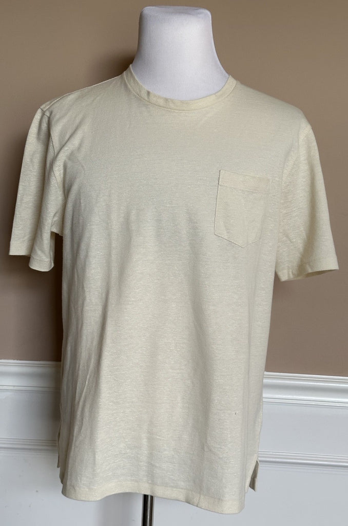 Ralph Lauren Purple Label Cream Linen/Cotton Jersey T-Shirt 2XL Italy NWT $295