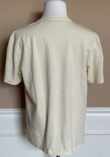 Ralph Lauren Purple Label Cream Linen/Cotton Jersey T-Shirt 2XL Italy NWT $295