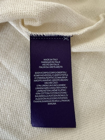 Ralph Lauren Purple Label Cream Linen/Cotton Jersey T-Shirt 2XL Italy NWT $295