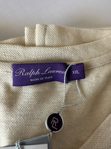Ralph Lauren Purple Label Cream Linen/Cotton Jersey T-Shirt 2XL Italy NWT $295