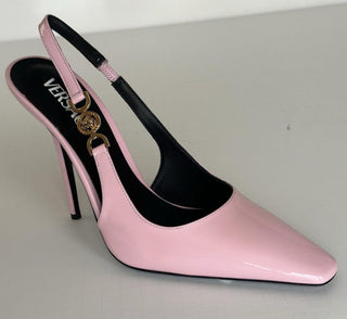 Versace Sling Back Leather Pump Shoes Pale Pink 10 US (40) 1012127 IT NIB $850