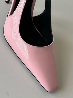 Versace Sling Back Leather Pump Shoes Pale Pink 10 US (40) 1012127 IT NIB $850