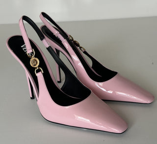 Versace Sling Back Leather Pump Shoes Pale Pink 10 US (40) 1012127 IT NIB $850