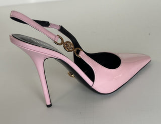 Versace Sling Back Leather Pump Shoes Pale Pink 11 US (41) 1012127 IT NIB $850