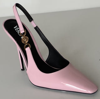 Versace Sling Back Leather Pump Shoes Pale Pink 11 US (41) 1012127 IT NIB $850