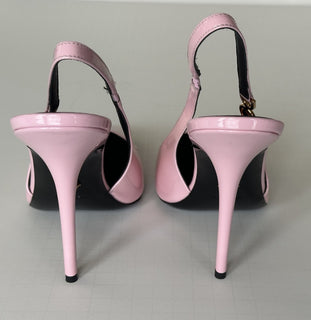 Versace Sling Back Leather Pump Shoes Pale Pink 11 US (41) 1012127 IT NIB $850
