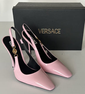 Versace Sling Back Leather Pump Shoes Pale Pink 11 US (41) 1012127 IT NIB $850