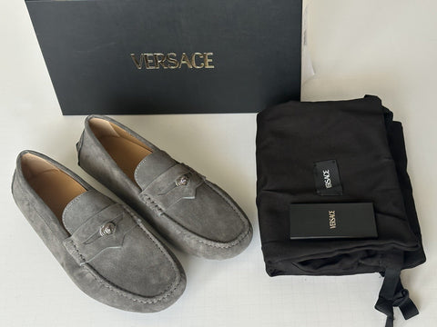 VERSACE Medusa Men's Charcoal Suede Driver Shoes 8 US (41 Euro) Italy 1013960