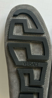 VERSACE Medusa Men's Charcoal Suede Driver Shoes 9 US (42 Euro) Italy 1013960