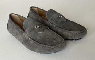 VERSACE Medusa Men's Charcoal Suede Driver Shoes 9 US (42 Euro) Italy 1013960