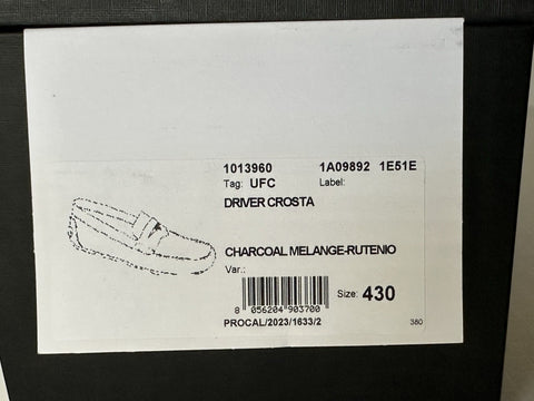 VERSACE Medusa Men's Charcoal Suede Driver Shoes 10 US (43 Euro) Italy 1013960