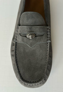 VERSACE Medusa Men's Charcoal Suede Driver Shoes 11 US (44 Euro) Italy 1013960
