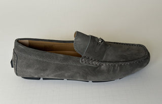 VERSACE Medusa Men's Charcoal Suede Driver Shoes 12 US (45 Euro) Italy 1013960