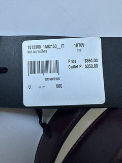 Versace Medusa-Buckle Burgundy Slim Leather Belt 80 (32) IT 1012369 NWT $550