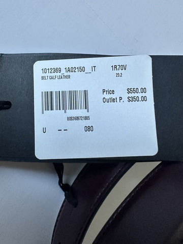 Versace Medusa-Buckle Burgundy Slim Leather Belt 80 (32) IT 1012369 NWT $550