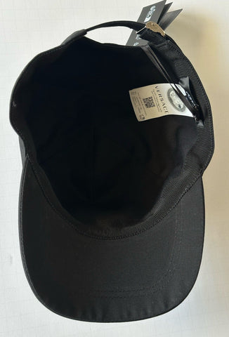 Versace Logo  Drill Cotton Light Baseball Cap Black 58 Italy 1009910 NWOT $475